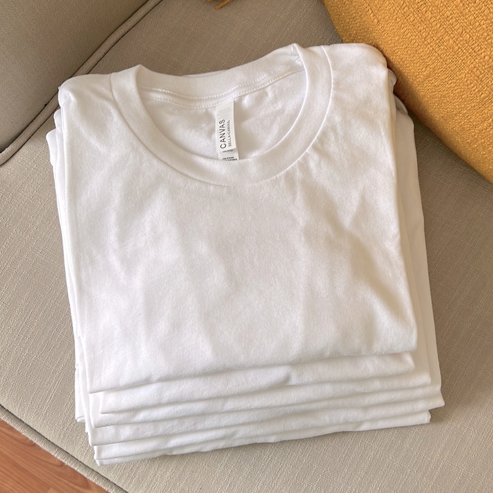 BULK SET- 6 Bella Canvas White Tees